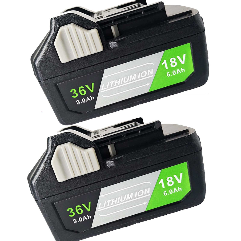 2-Pack Metabo HPT BSL36A18 18V/36V MultiVolt 6.0Ah Lithium-Ion Battery Replacement
