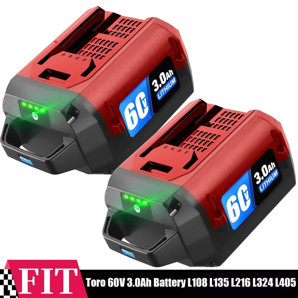Toro 60V 3.0Ah Battery 2-Pack 88620 88675 L108 L324