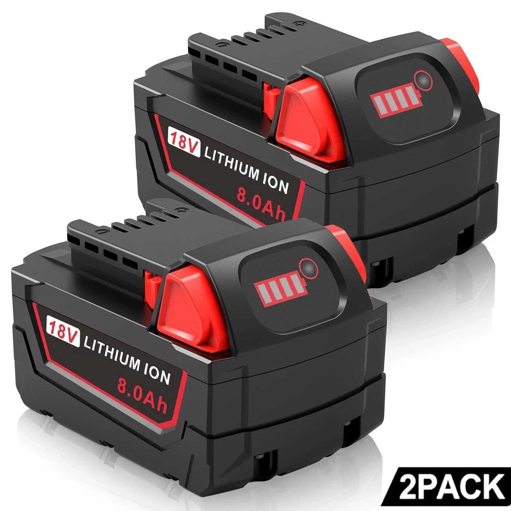 2-Pack Milwaukee M18 18V 8.0Ah Battery Replacement for 48-11-1860
