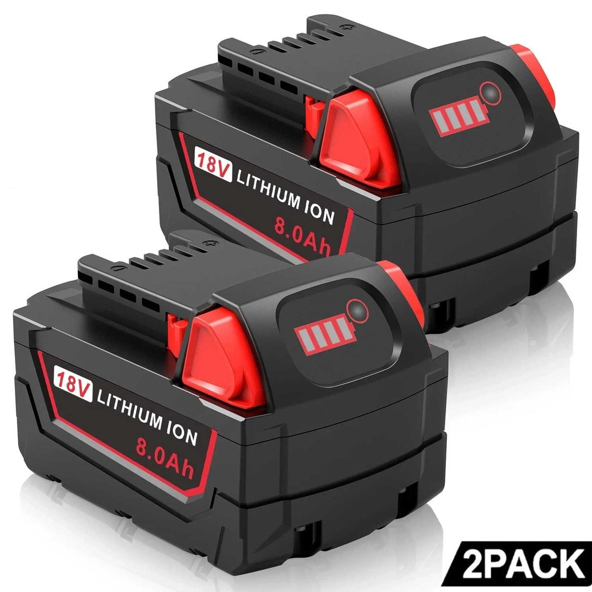 2-Pack Milwaukee M18 18V 8.0Ah Battery Replacement for 48-11-1860