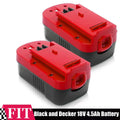 2Pack Black+Decker HPB18 18V 4.5Ah Battery Replacement Ni-MH 244760-00