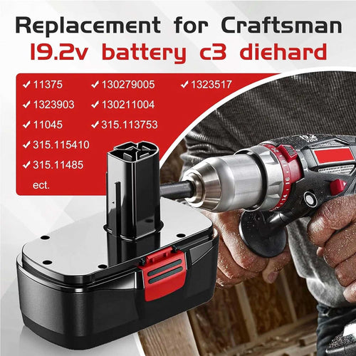 2 Pack 19.2V 4.5Ah Battery for Craftsman C3 DieHard 11375 11376