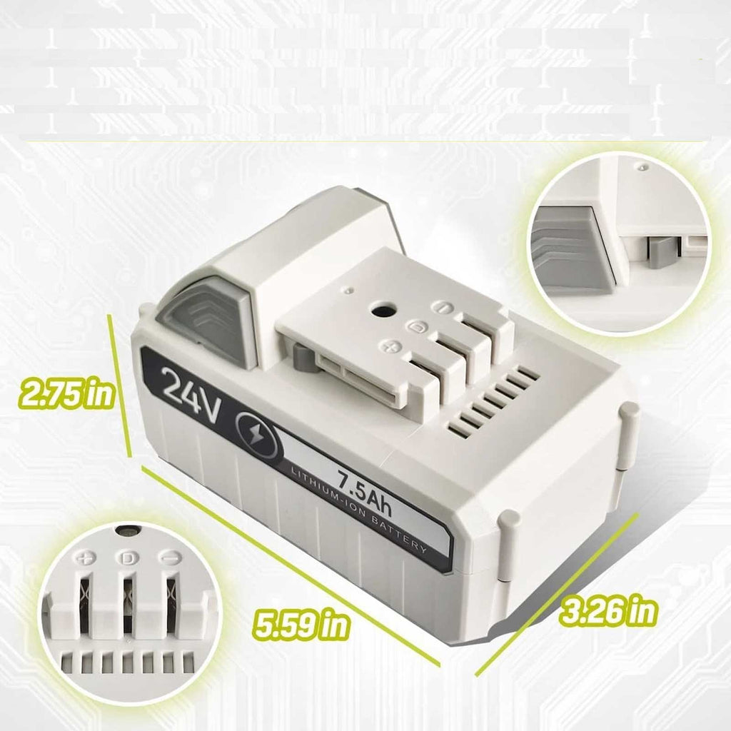 2-Pack Snow Joe + Sun Joe iON+ 24V 7.5Ah Lithium-Ion Battery Replacement