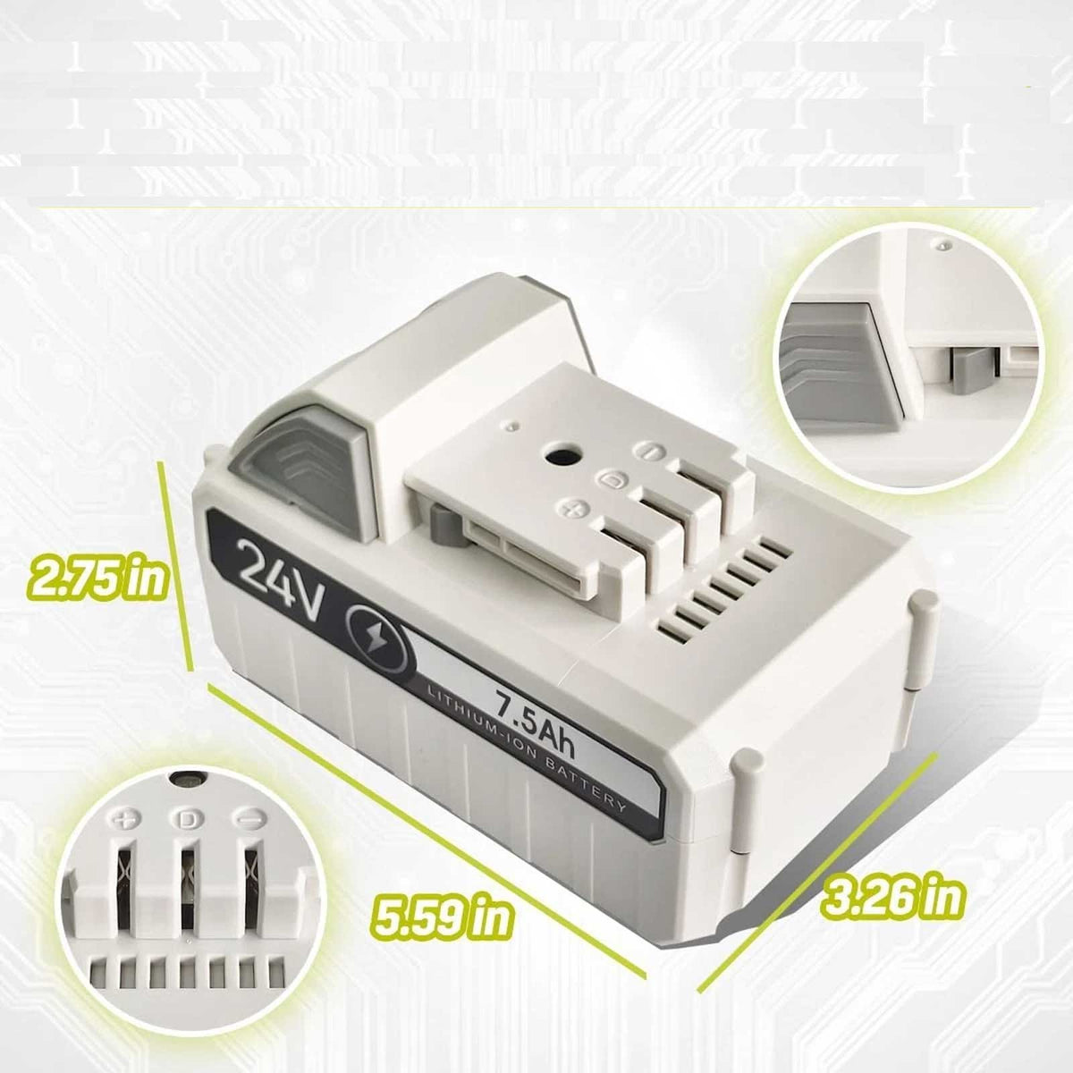 2-Pack Snow Joe + Sun Joe iON+ 24V 7.5Ah Lithium-Ion Battery Replacement