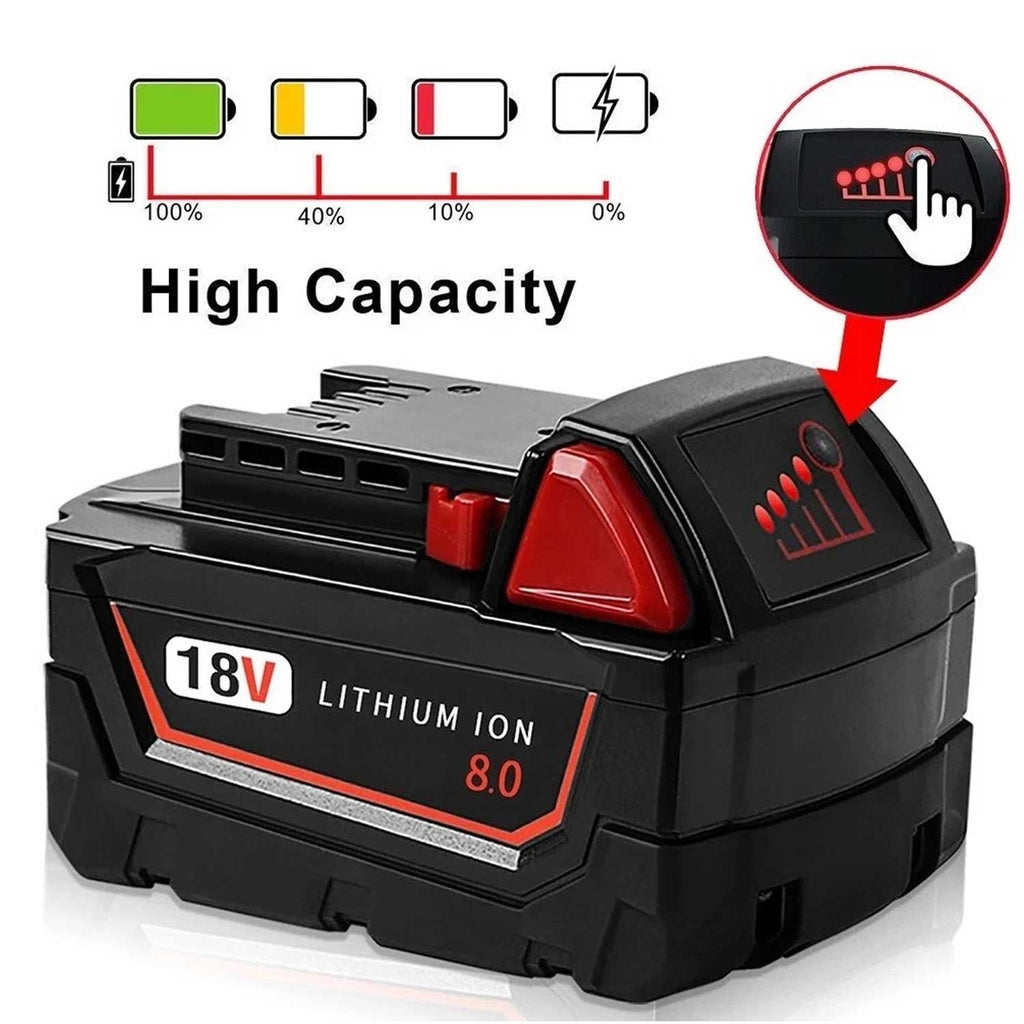 2-Pack Milwaukee M18 18V 8.0Ah Battery Replacement for 48-11-1860