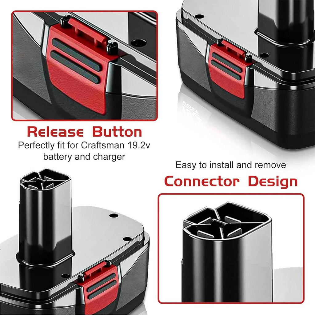 2 Pack 19.2V 4.5Ah Battery for Craftsman C3 DieHard 11375 11376