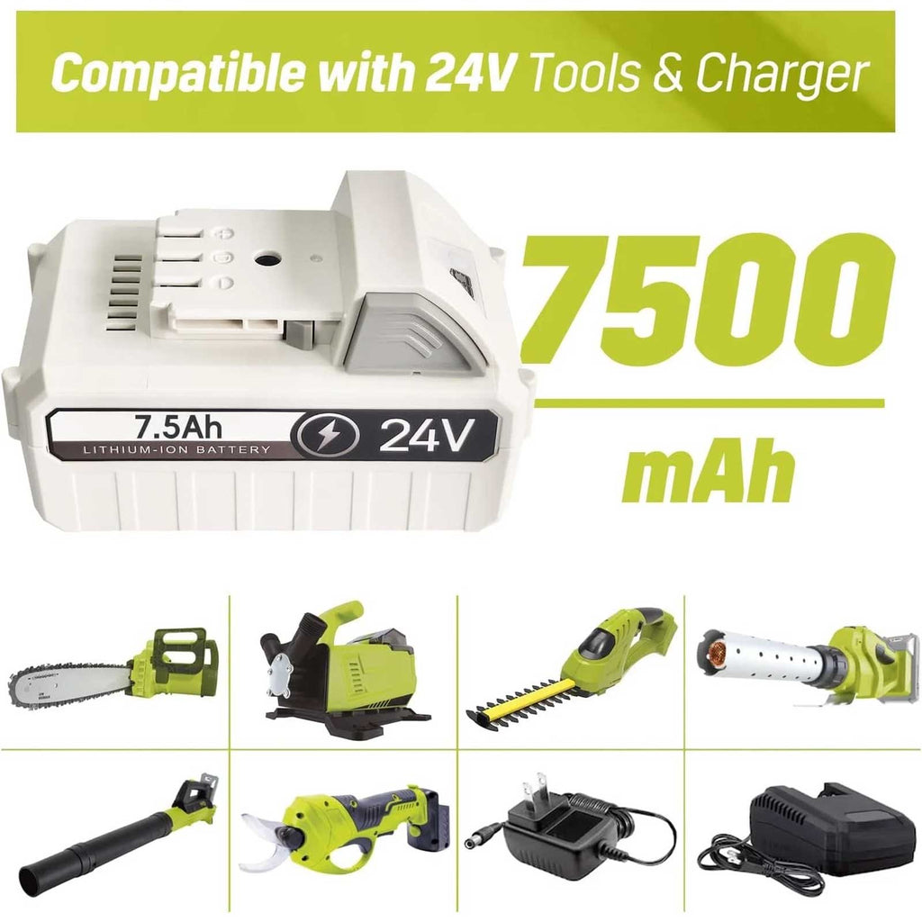 2-Pack Snow Joe + Sun Joe iON+ 24V 7.5Ah Lithium-Ion Battery Replacement