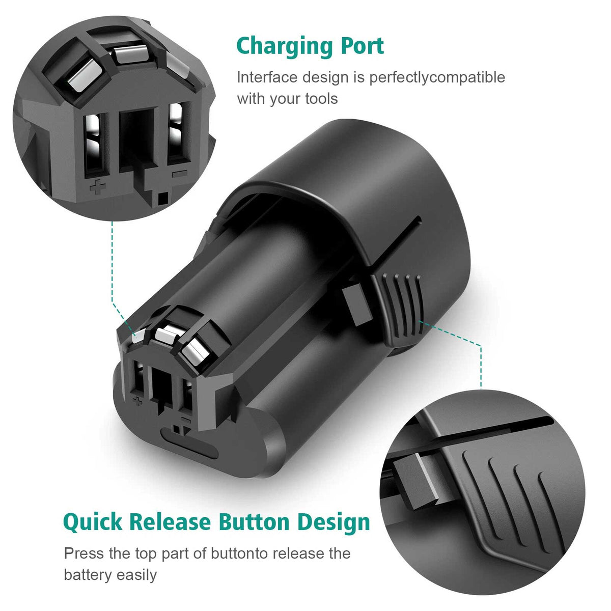 2-Pack Bosch 12V 4.8Ah Lithium-Ion Replacement Battery BAT411 BAT412 BAT414