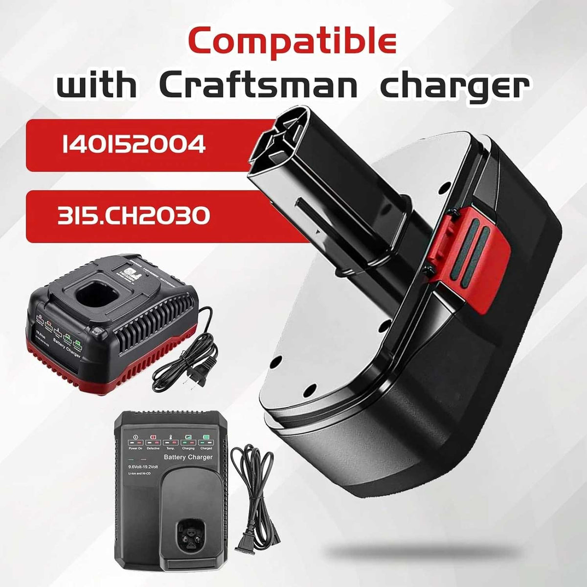 2 Pack 19.2V 4.5Ah Battery for Craftsman C3 DieHard 11375 11376