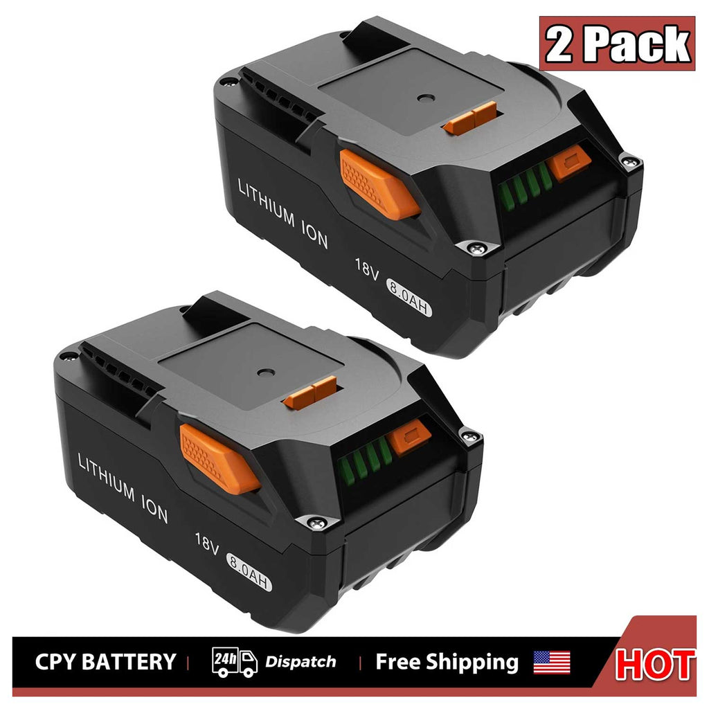 RIDGID R840087 R840085 18V 8.0Ah Battery 2-Pack Replacement