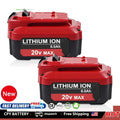 2-Pack CRAFTSMAN CMCB204 20V V20 6.0Ah Lithium-Ion Battery Replacement