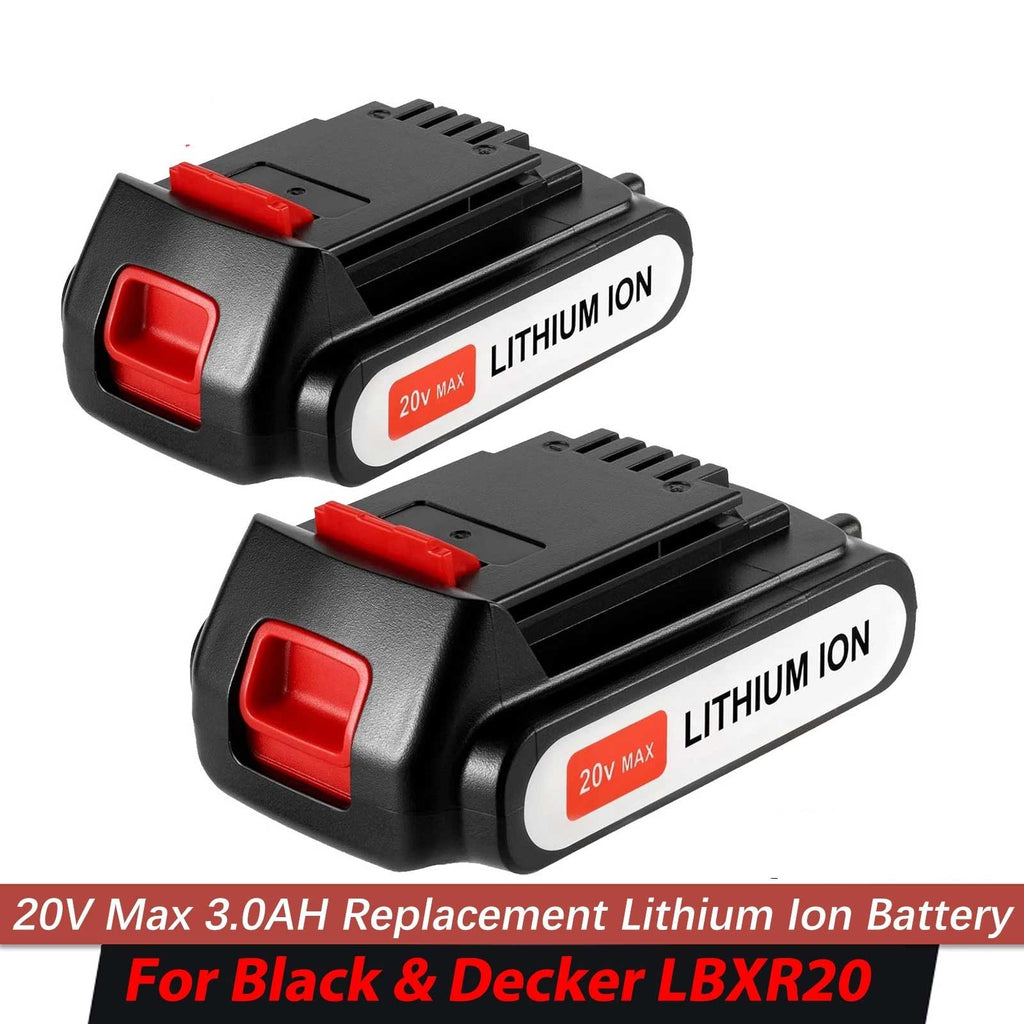 2-Pack Black &amp; Decker 20V MAX 3.0Ah Lithium-Ion Battery LBXR20 LBXR2020