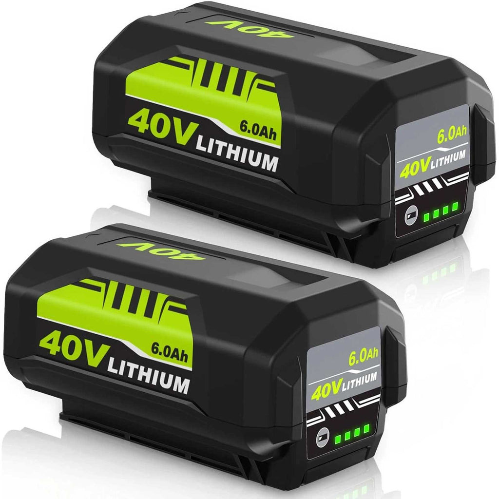2-Pack Ryobi 40V 6.0Ah Lithium Battery Replacement – OP4026, OP40602, OP4050A, OP4040