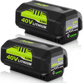 2-Pack Ryobi 40V 6.0Ah Lithium Battery Replacement – OP4026, OP40602, OP4050A, OP4040