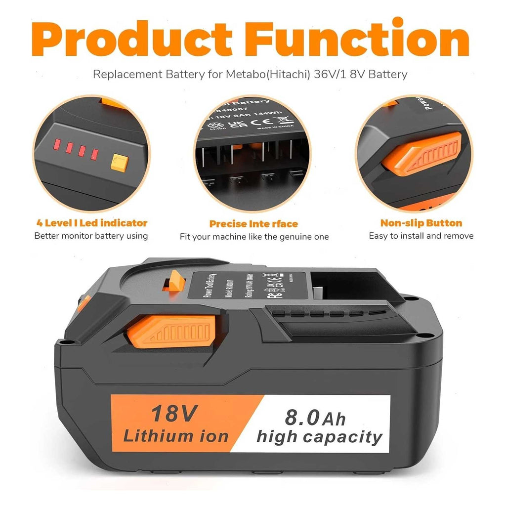 2-PACK For Ridgid 18V R840085 8.0Ah Lithium-ion Battery Rigid 18 Volt R840087