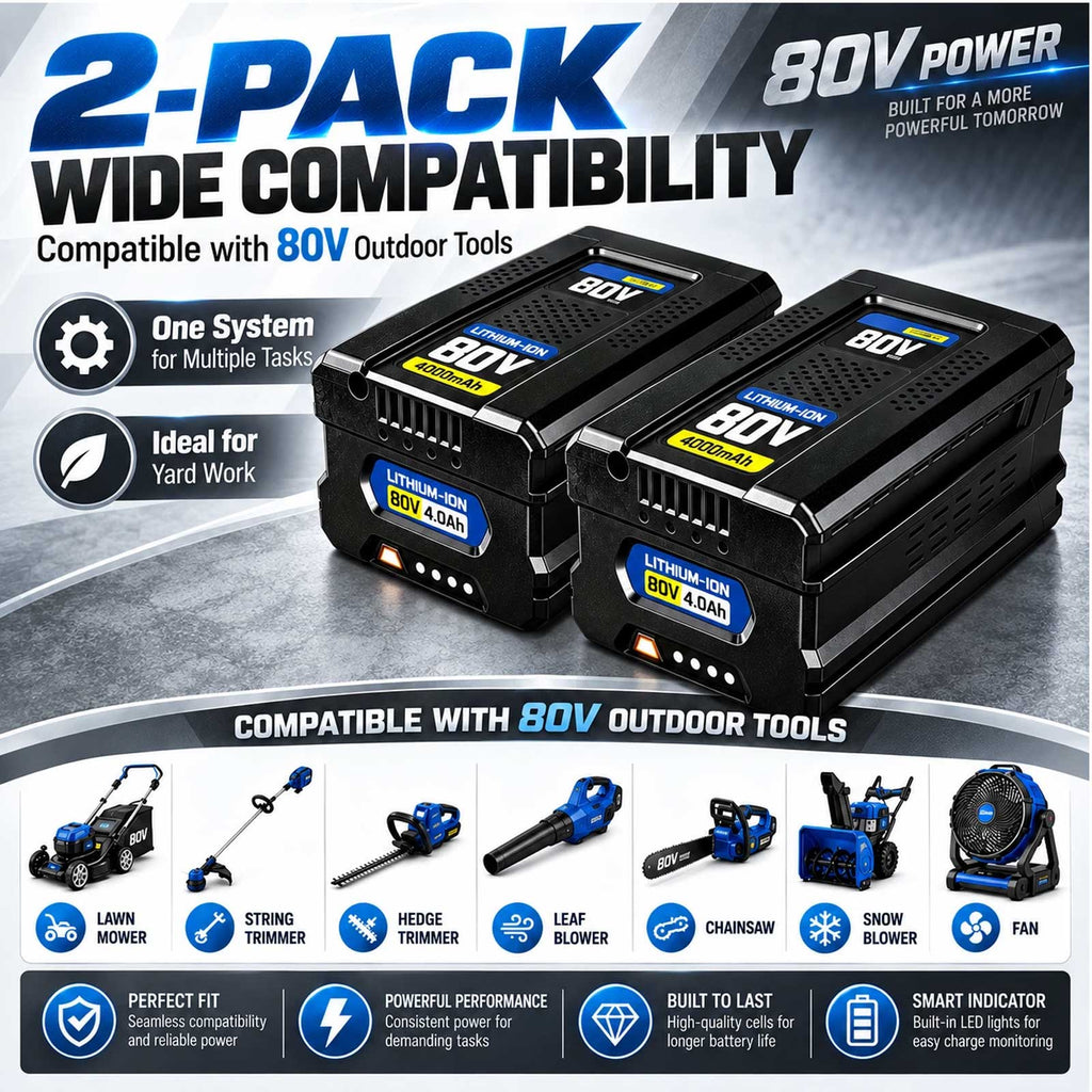 Kobalt 80V 4.0Ah Battery 2-Pack KB2580-06 KB580-06 KB680-06