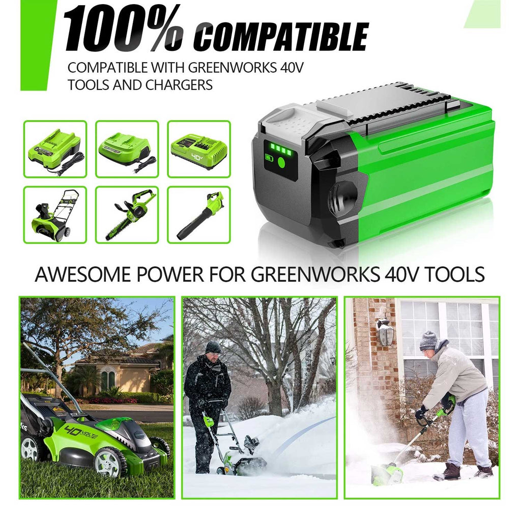 2 Pack Greenworks 40V 6.0Ah Battery 29472 29462 2901319