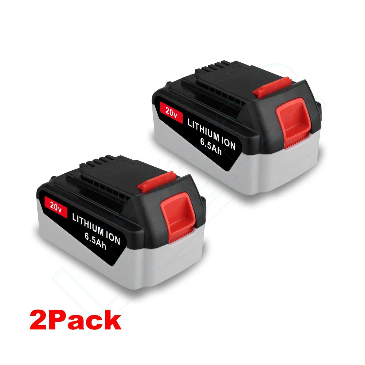 2-Pack BLACK+DECKER LBXR20 20V MAX 6.5Ah Lithium-Ion Battery Replacement