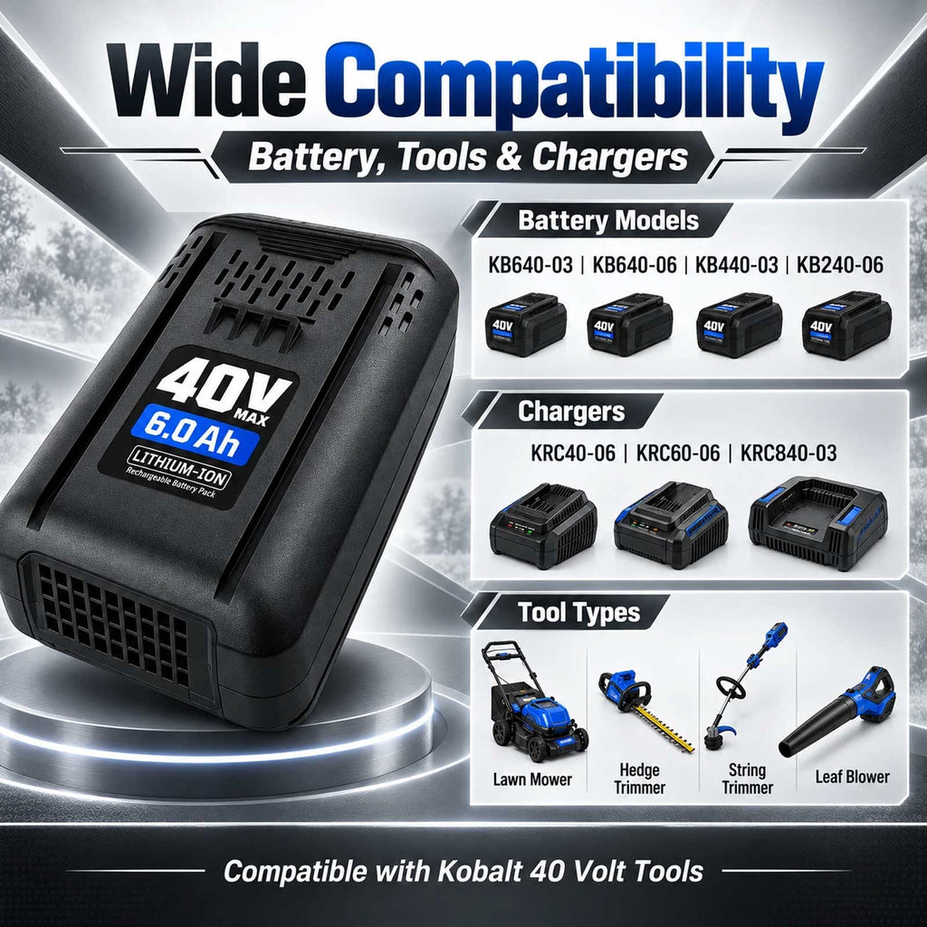 Kobalt 40V 6.0Ah Battery 2-Pack KB640-03 KB440-03 KB240-06