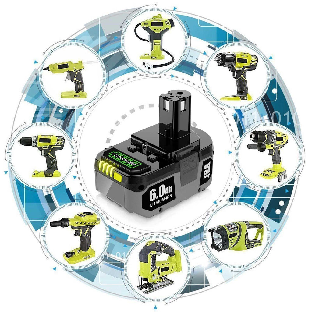 2-Pack Ryobi P108 18V 6.0Ah ONE+ Replacement Battery