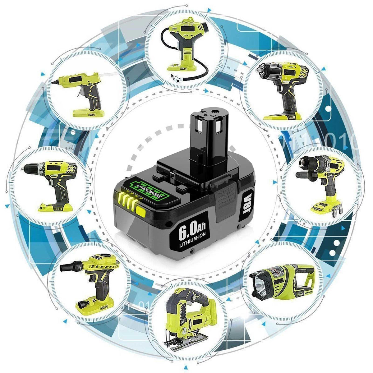 2-Pack Ryobi P108 18V 6.0Ah ONE+ Replacement Battery