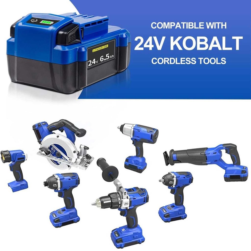 Kobalt 24V MAX 6.5Ah Battery 2-Pack KB624-03 KB524-03