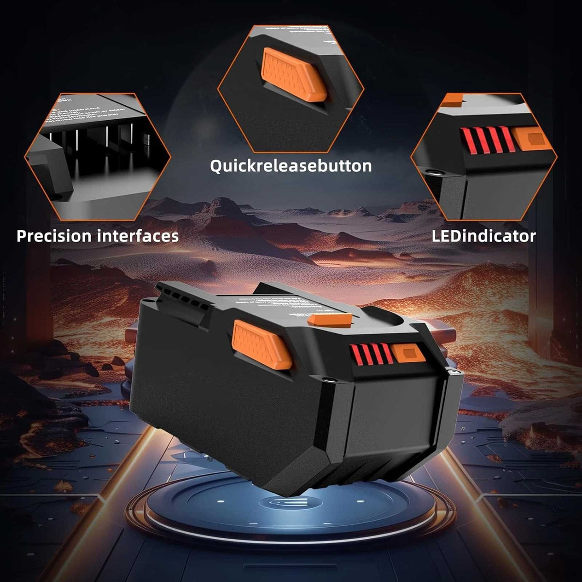 2-Pack RIDGID R840085 18V 6.0Ah Lithium-Ion Battery Replacement